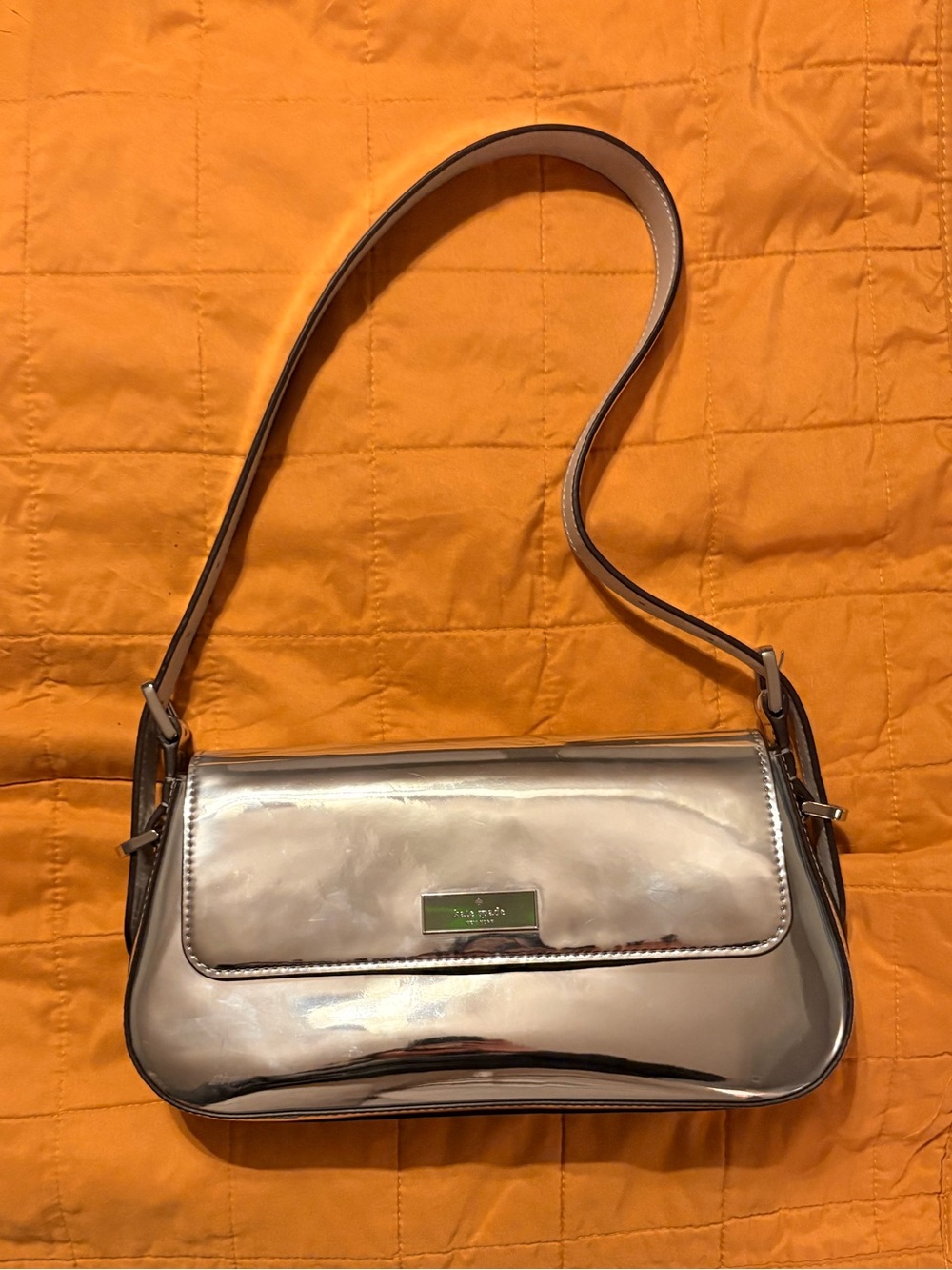 Kate Spade Bridget Mirror Metallic Small Flap Shoulder - Picture 4 of 7